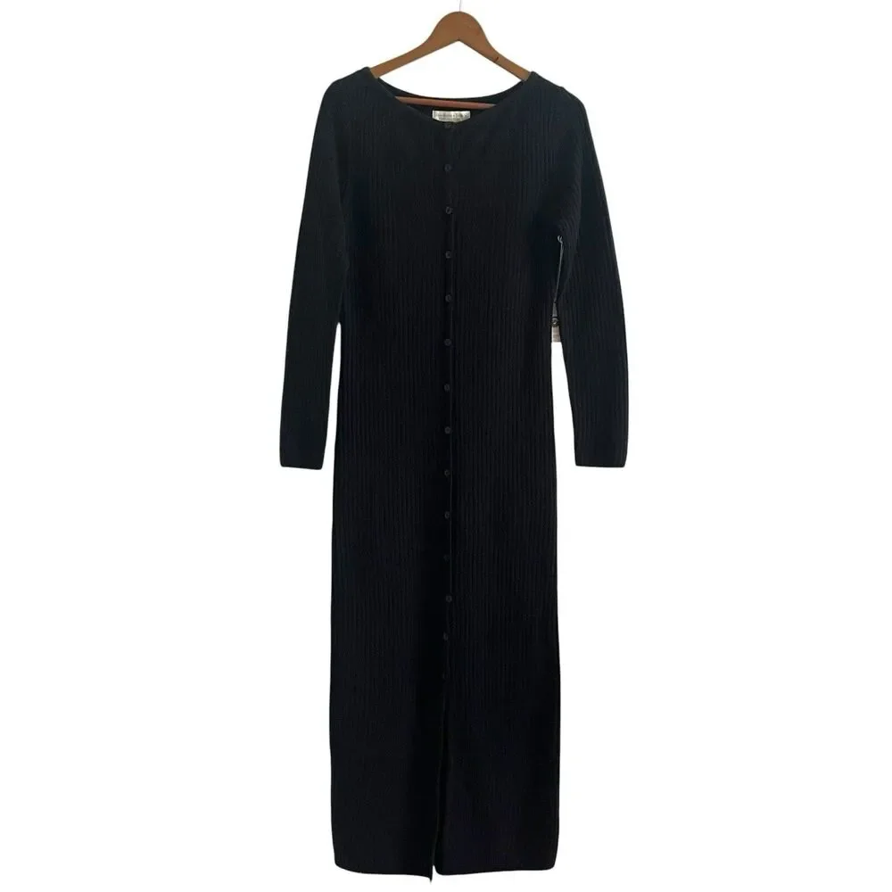 Abercrombie & Fitch Merino Wool Ribbed Knit Maxi Sweater Dress M Minimalist NWT